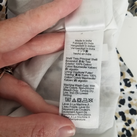 J. Crew Lightweight Cotton Puff Long Sleeve Cheetah Print Dress XS Ruffles - Picture 12 of 16